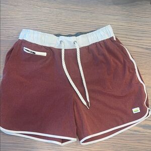 Maroon Athletic Shorts with White Trim